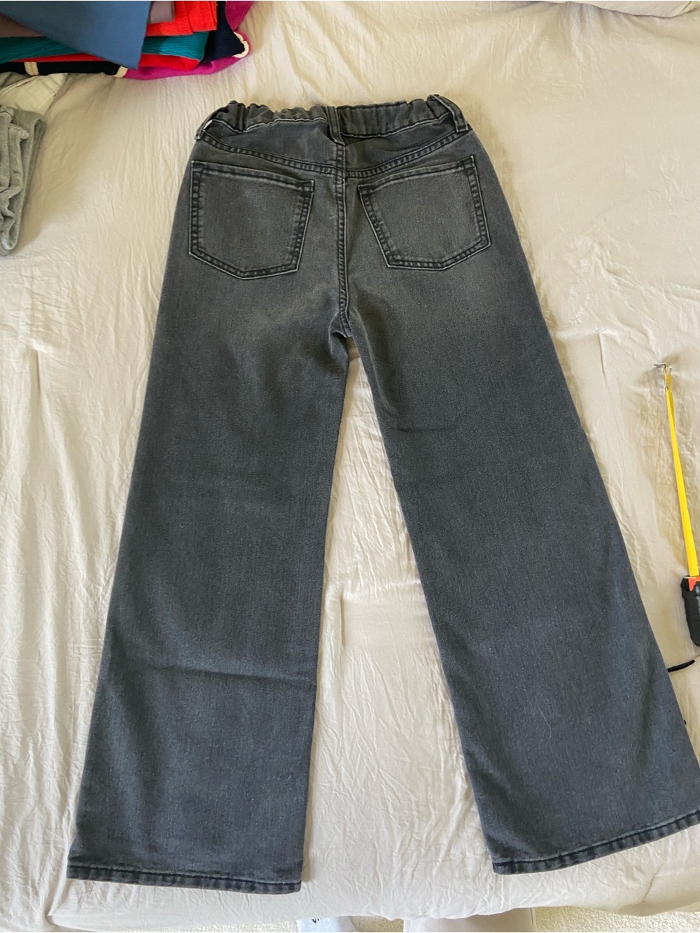 Youth High-Rise Wide Leg Jeans — Charcoal Gray